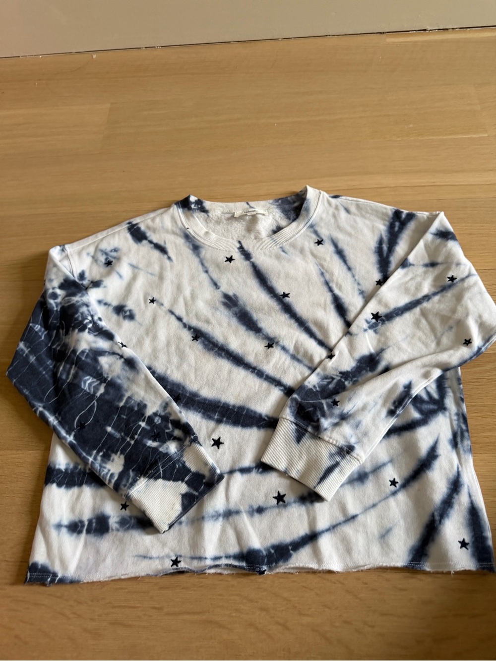 Splendid Tie-Dye Star Long Sleeve Shirt - Navy & White